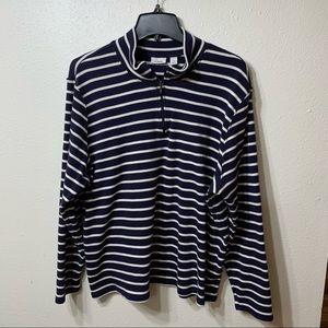 L.L. Bean Navy Blue striped pull over Plus Size 3X Nautical